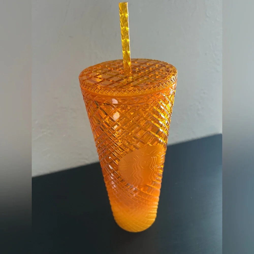 ✨NWOT - Starbucks 2021 Orange Jeweled Cold Beverage Tumbler✨
